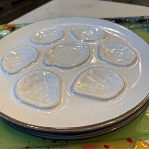 Ceramic White Oyster  Serving Plate - Set of 2